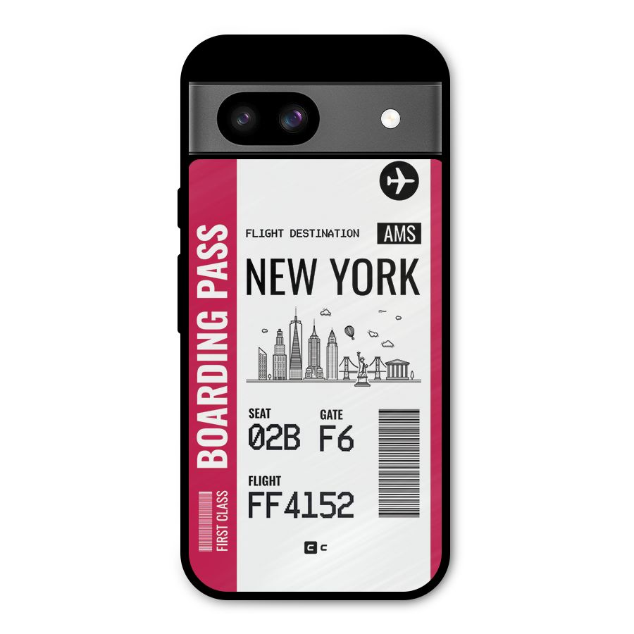 New York Boarding Pass Metal Back Case for Google Pixel 8a