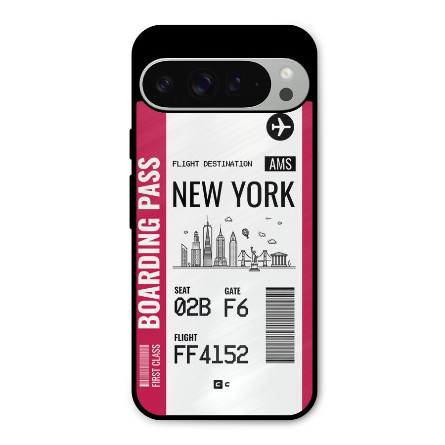 New York Boarding Pass Metal Back Case for Google Pixel 9 Pro XL