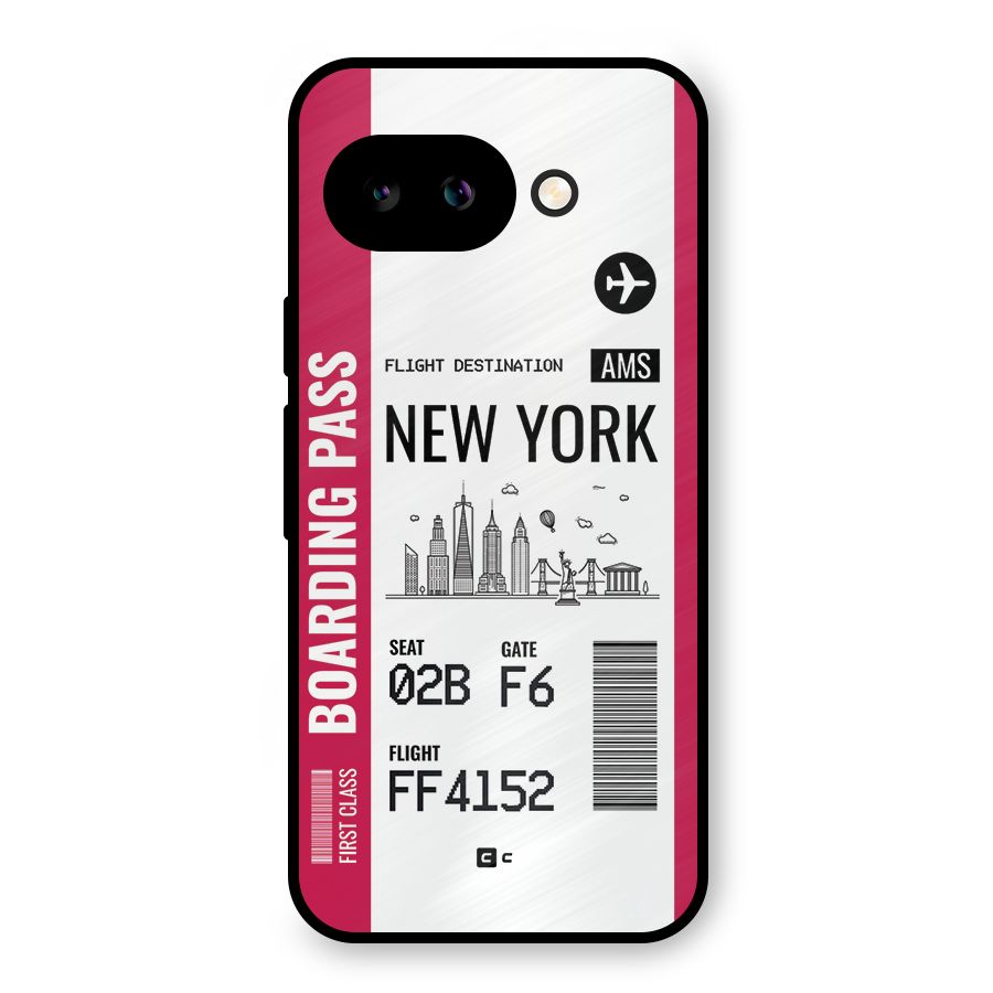 New York Boarding Pass Metal Back Case for Google Pixel 9a