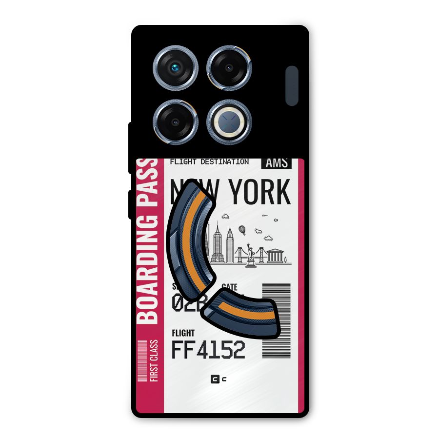 New York Boarding Pass Metal Back Case for Infinix GT 20 Pro