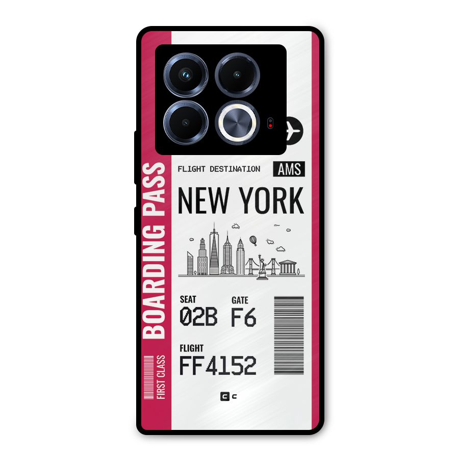 New York Boarding Pass Metal Back Case for Infinix Note 40 5G