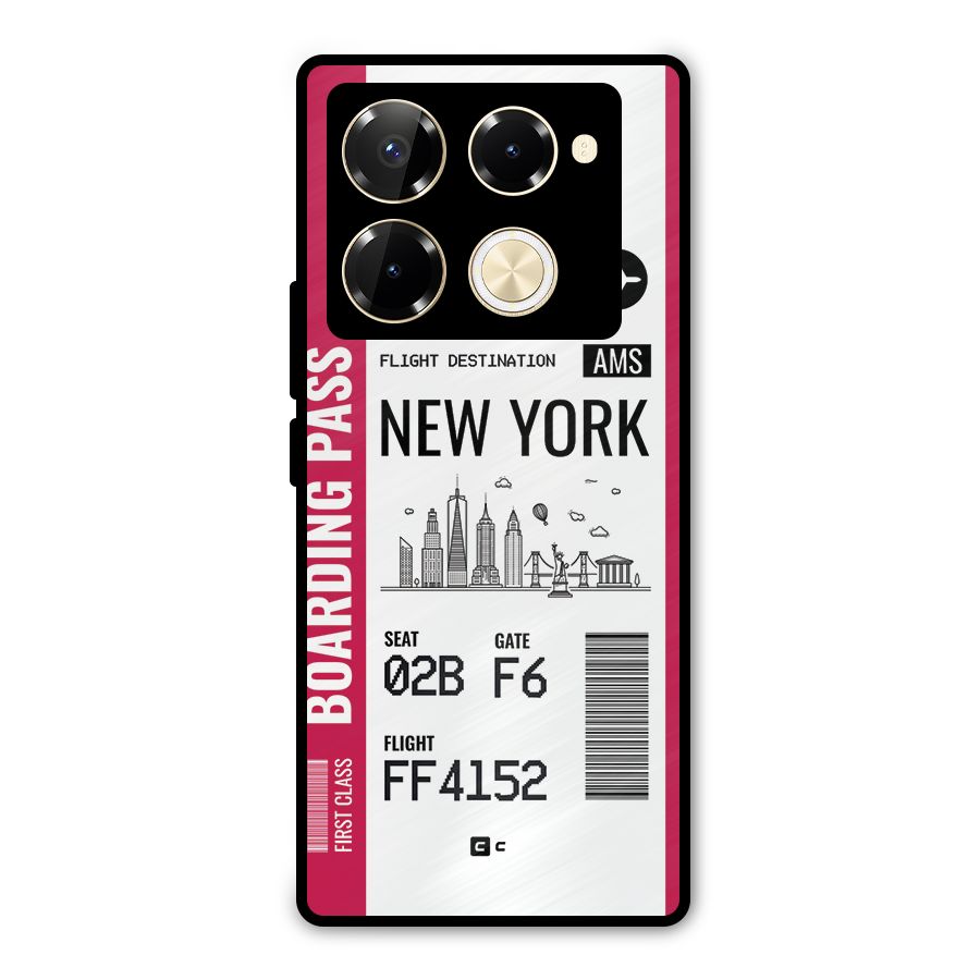 New York Boarding Pass Metal Back Case for Infinix Note 40 Pro Plus