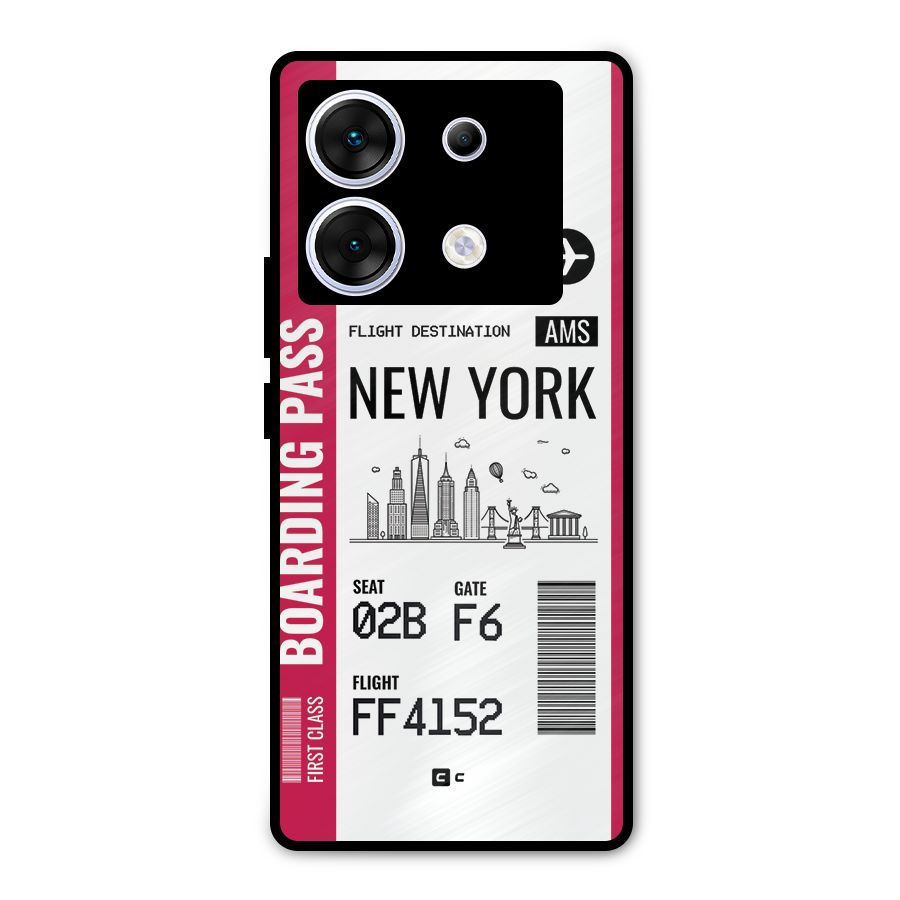 New York Boarding Pass Metal Back Case for Infinix Zero 30 5G