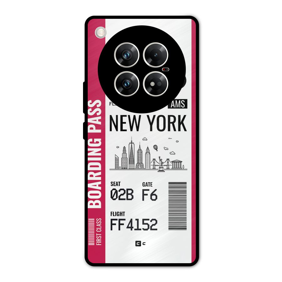 New York Boarding Pass Metal Back Case for Infinix Zero 40 5G