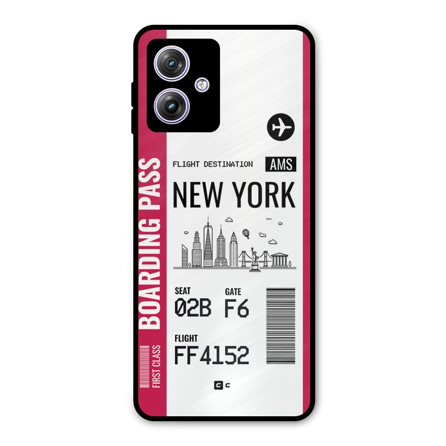New York Boarding Pass Metal Back Case for Moto G64
