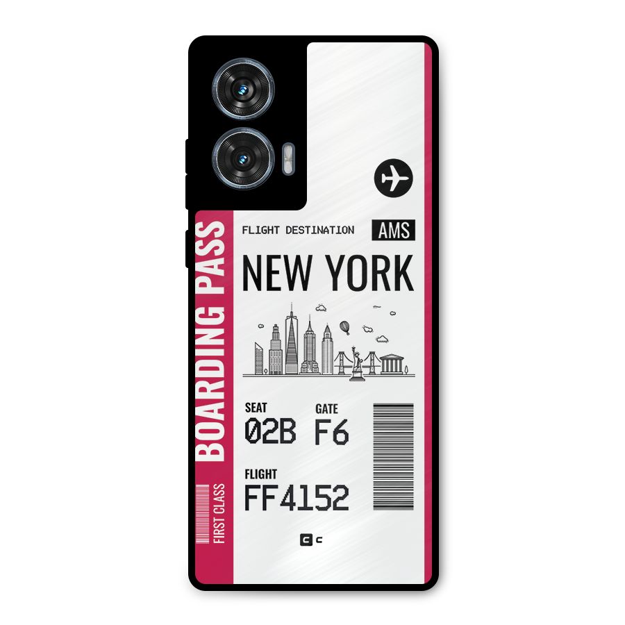 New York Boarding Pass Metal Back Case for Motorola Edge 50 Fusion