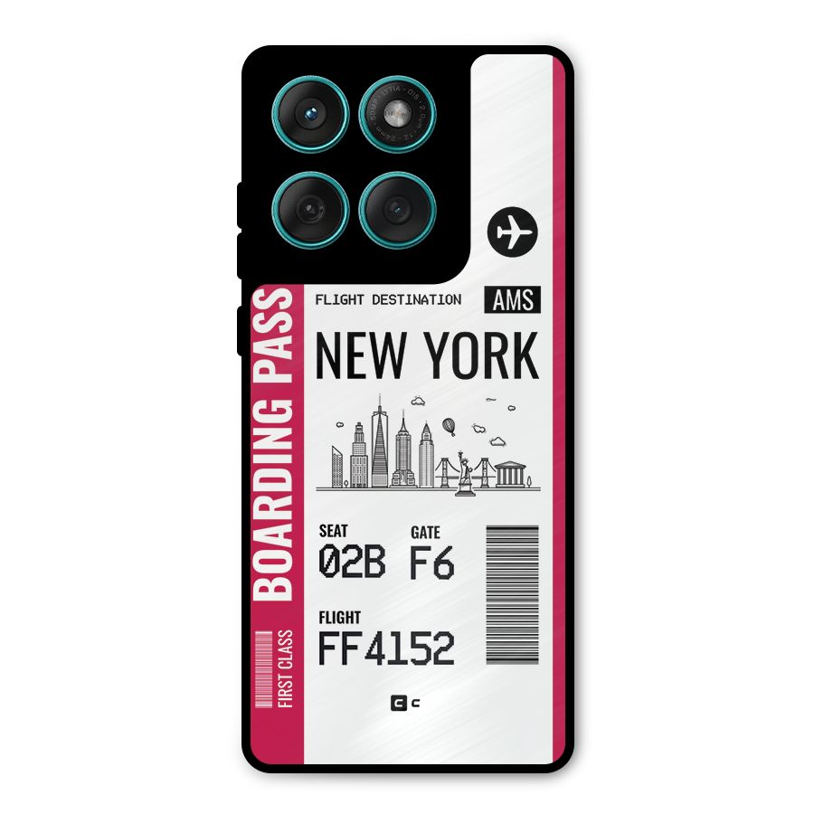 New York Boarding Pass Metal Back Case for Motorola Edge 60 Fusion