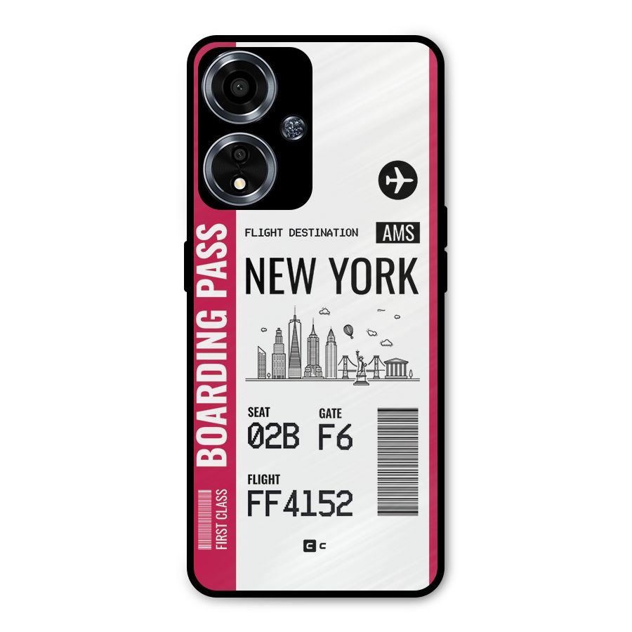 New York Boarding Pass Metal Back Case for Oppo A59