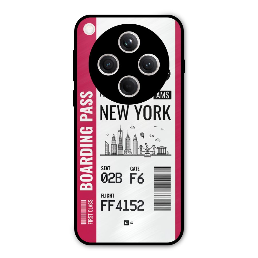 New York Boarding Pass Metal Back Case for Oppo Find X8