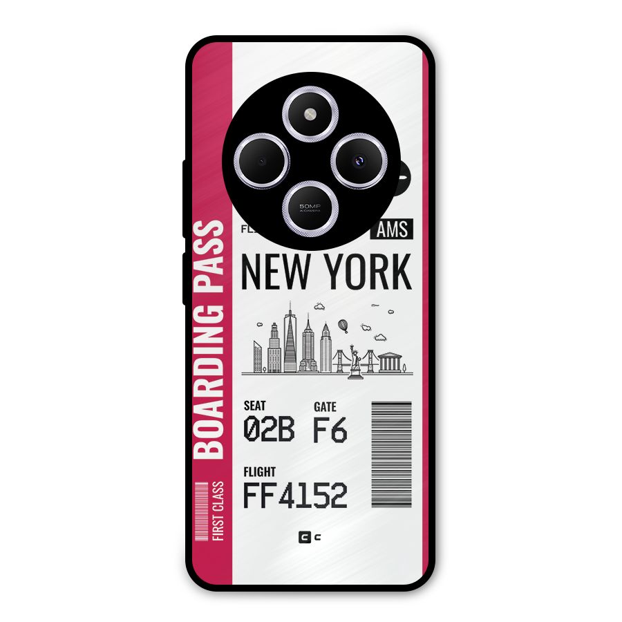 New York Boarding Pass Metal Back Case for Poco M7