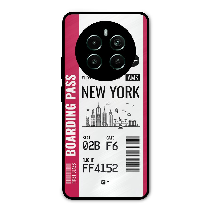 New York Boarding Pass Metal Back Case for Realme 12 Pro Plus