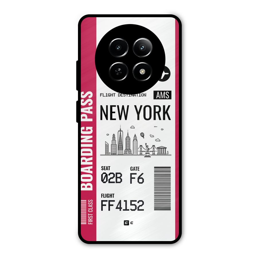 New York Boarding Pass Metal Back Case for Realme 12x 5G