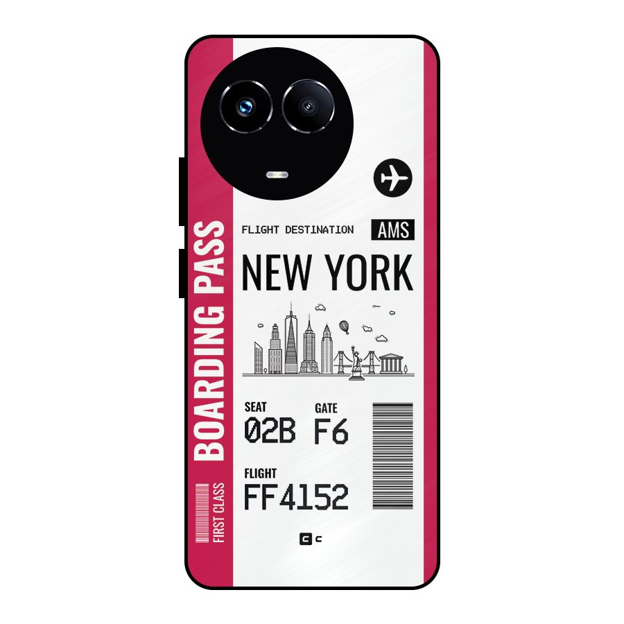 New York Boarding Pass Metal Back Case for Realme Narzo 60X