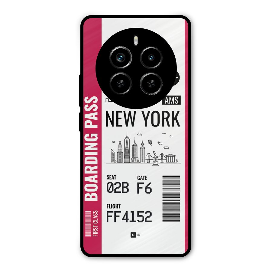 New York Boarding Pass Metal Back Case for Realme P1 Pro