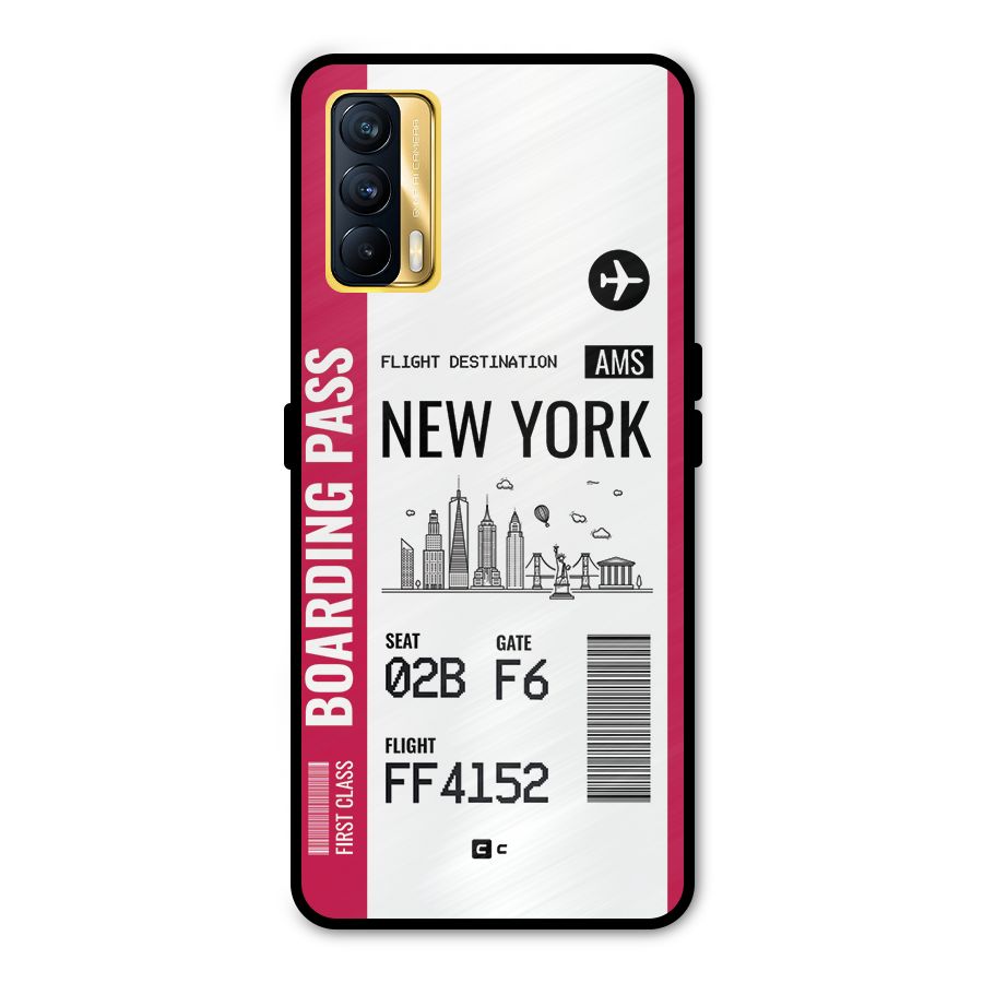 New York Boarding Pass Metal Back Case for Realme X7