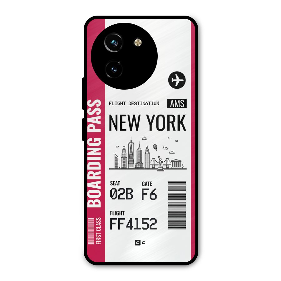 New York Boarding Pass Metal Back Case for Vivo T3x