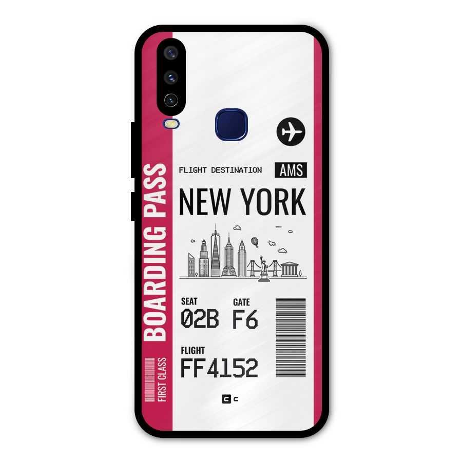 New York Boarding Pass Metal Back Case for Vivo Y15