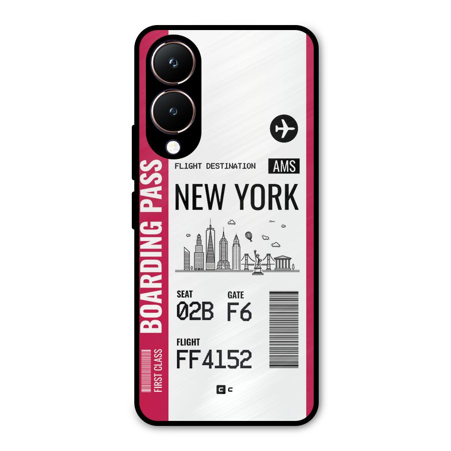 New York Boarding Pass Metal Back Case for Vivo Y28