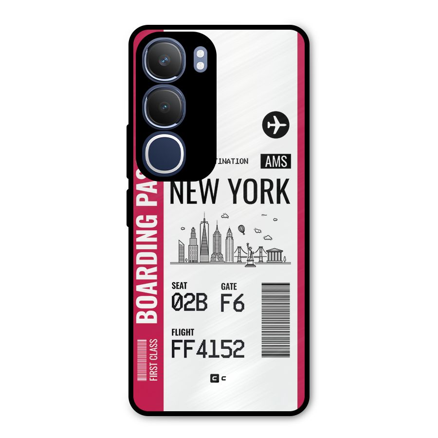 New York Boarding Pass Metal Back Case for Vivo Y29