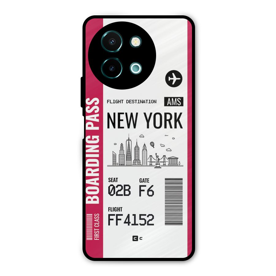 New York Boarding Pass Metal Back Case for Vivo Y58