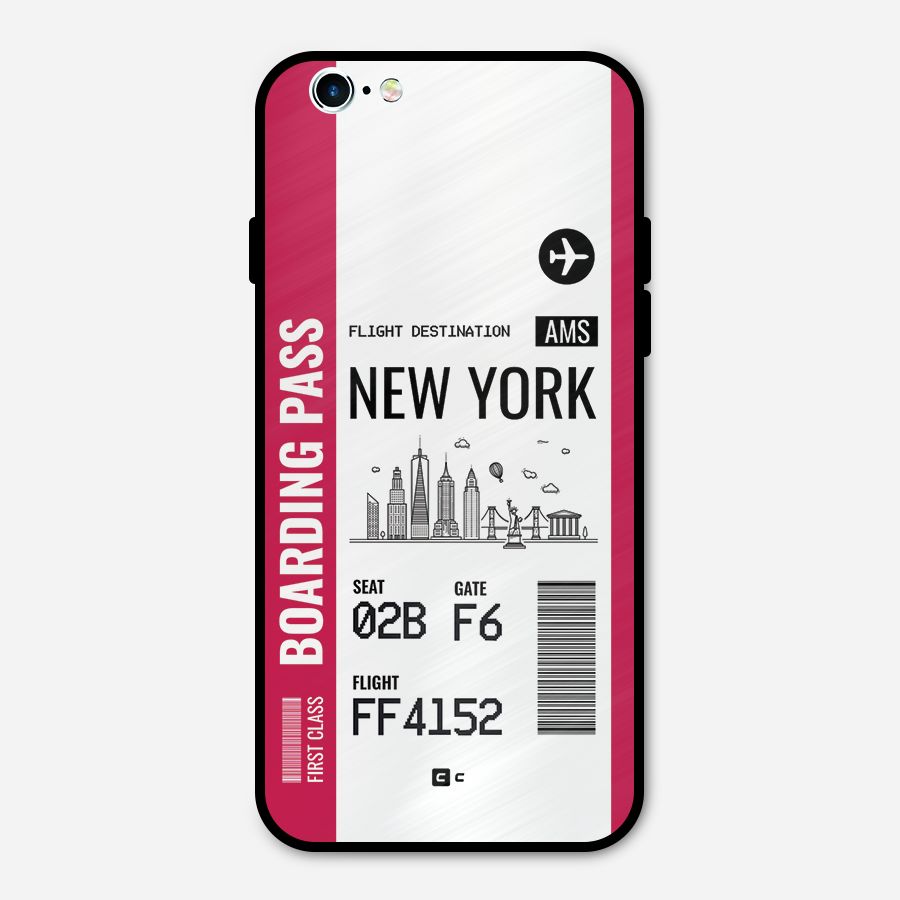 New York Boarding Pass Metal Back Case for iPhone 6 6s