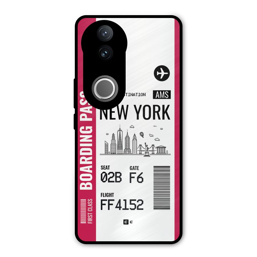 New York Boarding Pass Metal Back Case for iQOO Z10R