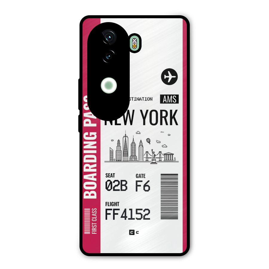 New York Boarding Pass Metal Back Case for iQOO Z9s