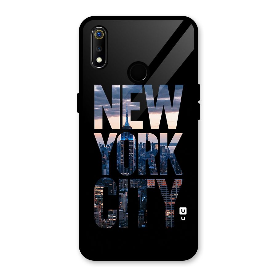 New York City Glass Back Case for Realme 3i