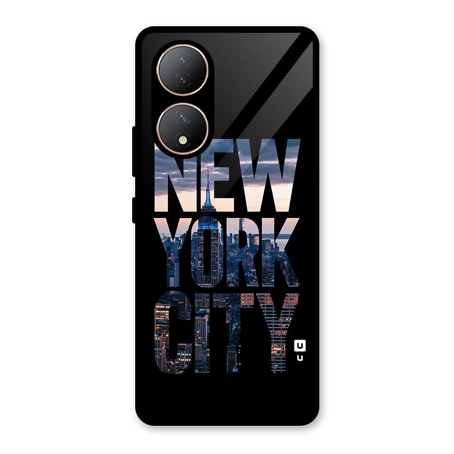 New York City Glass Back Case for Vivo Y100A