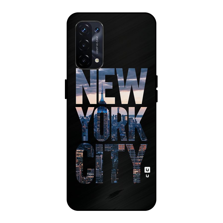 New York City Metal Back Case for Oppo A74 5G
