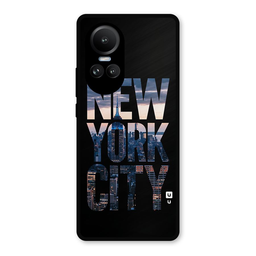 New York City Metal Back Case for Oppo Reno10 Pro