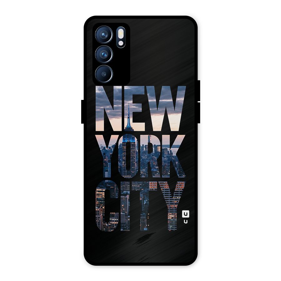 New York City Metal Back Case for Oppo Reno6 5G