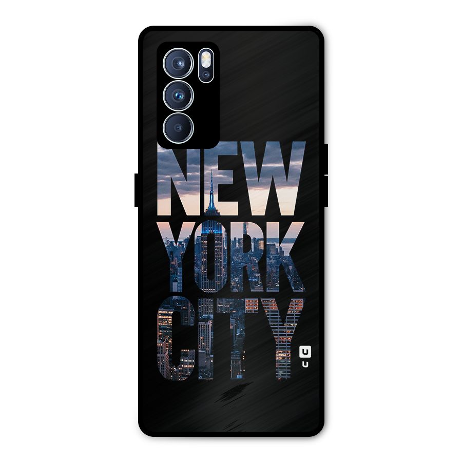 New York City Metal Back Case for Oppo Reno6 Pro 5G
