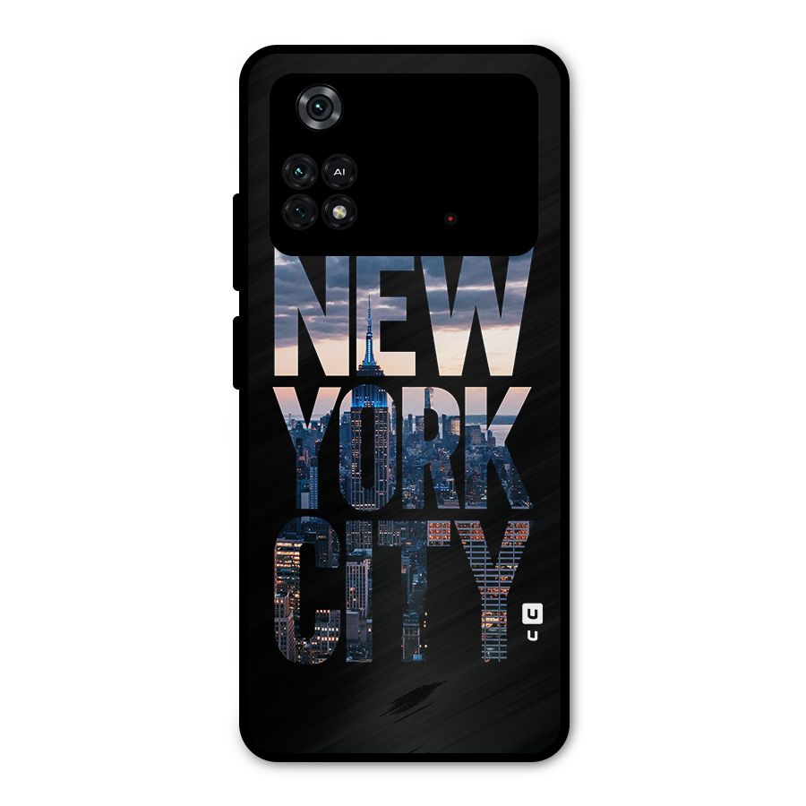 New York City Metal Back Case for Poco M4 Pro 4G