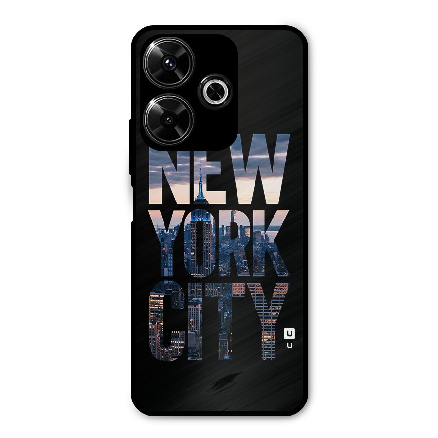 New York City Metal Back Case for Poco M6 Plus