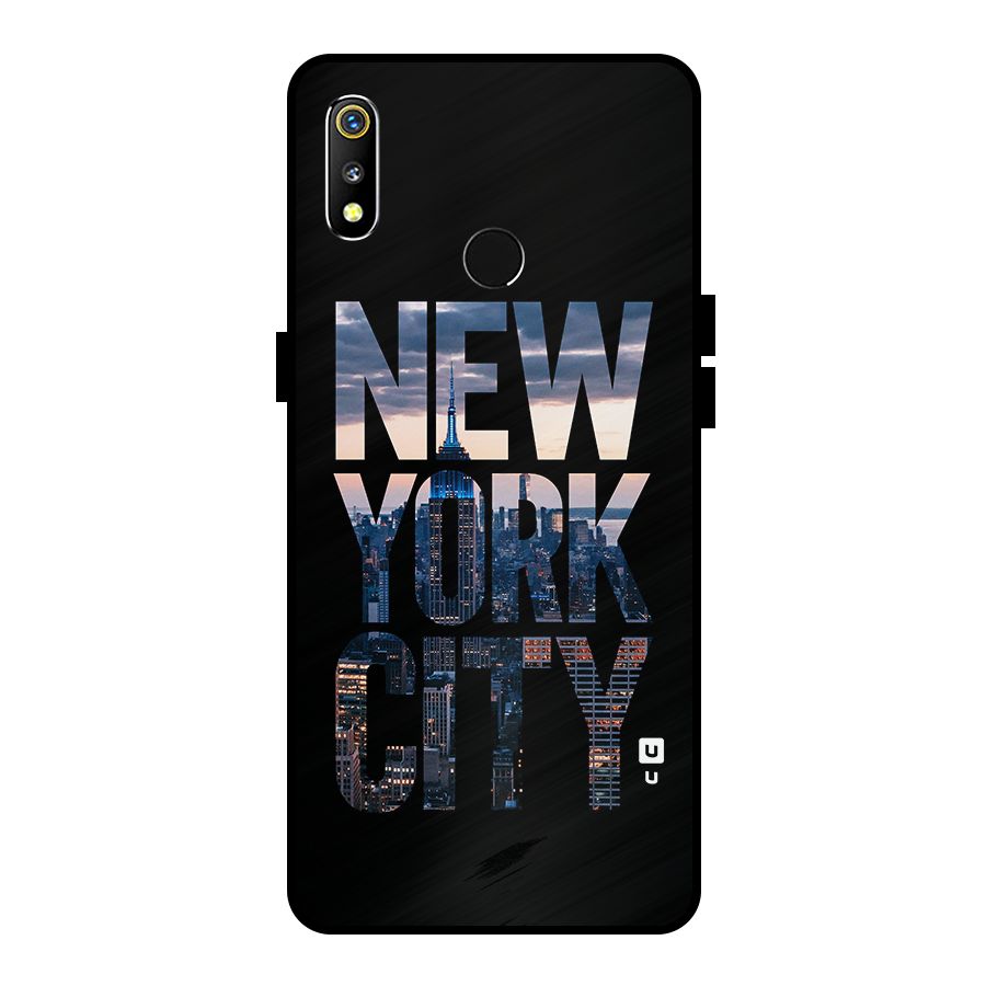 New York City Metal Back Case for Realme 3