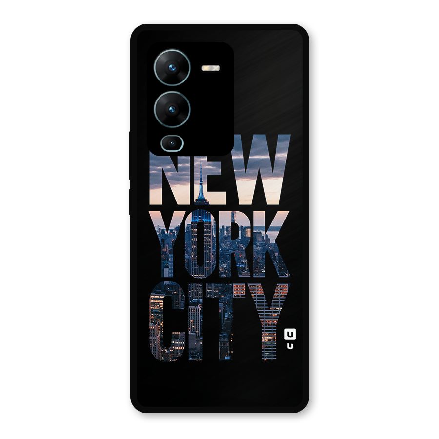 New York City Metal Back Case for Vivo V25 Pro