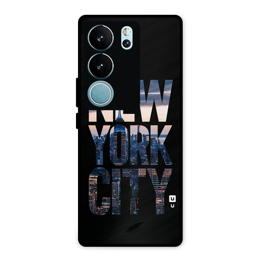 New York City Metal Back Case for Vivo V29 Pro