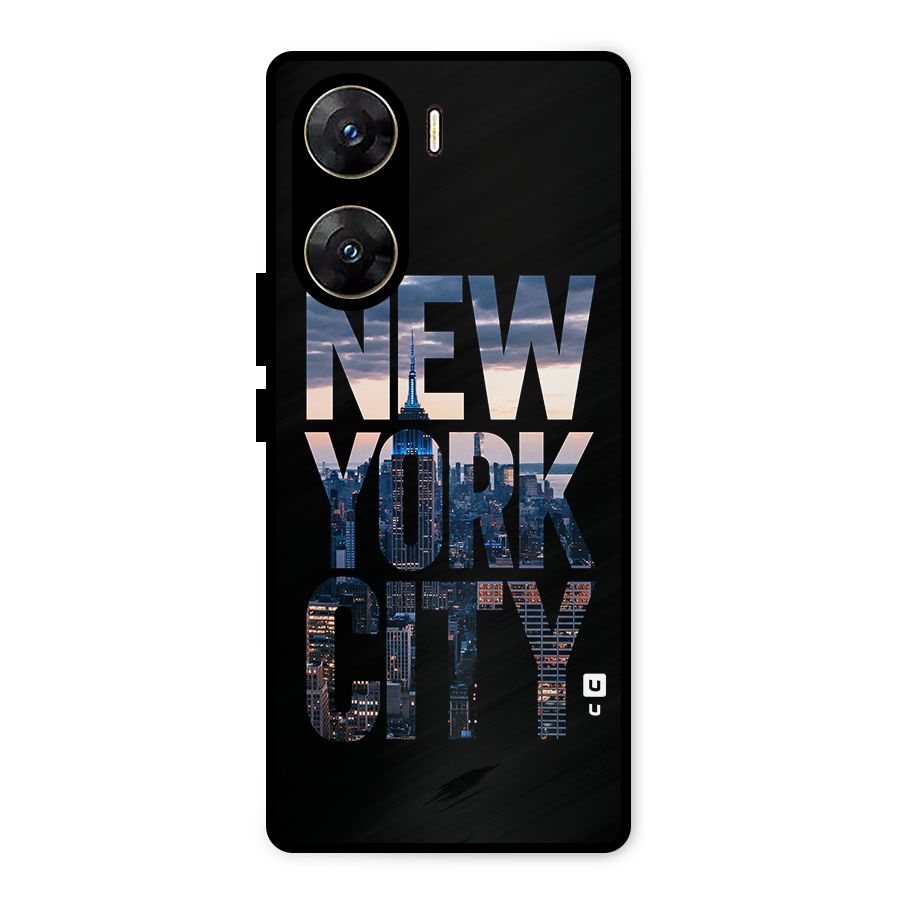 New York City Metal Back Case for Vivo V29e