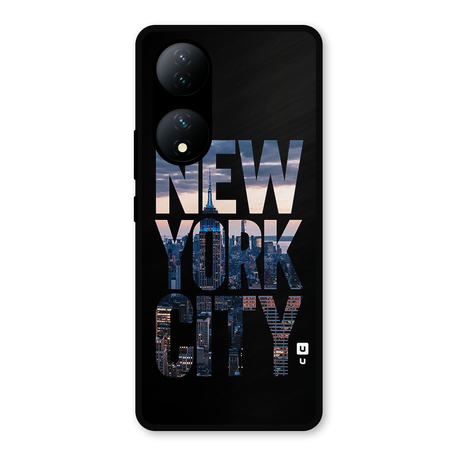 New York City Metal Back Case for Vivo Y100a