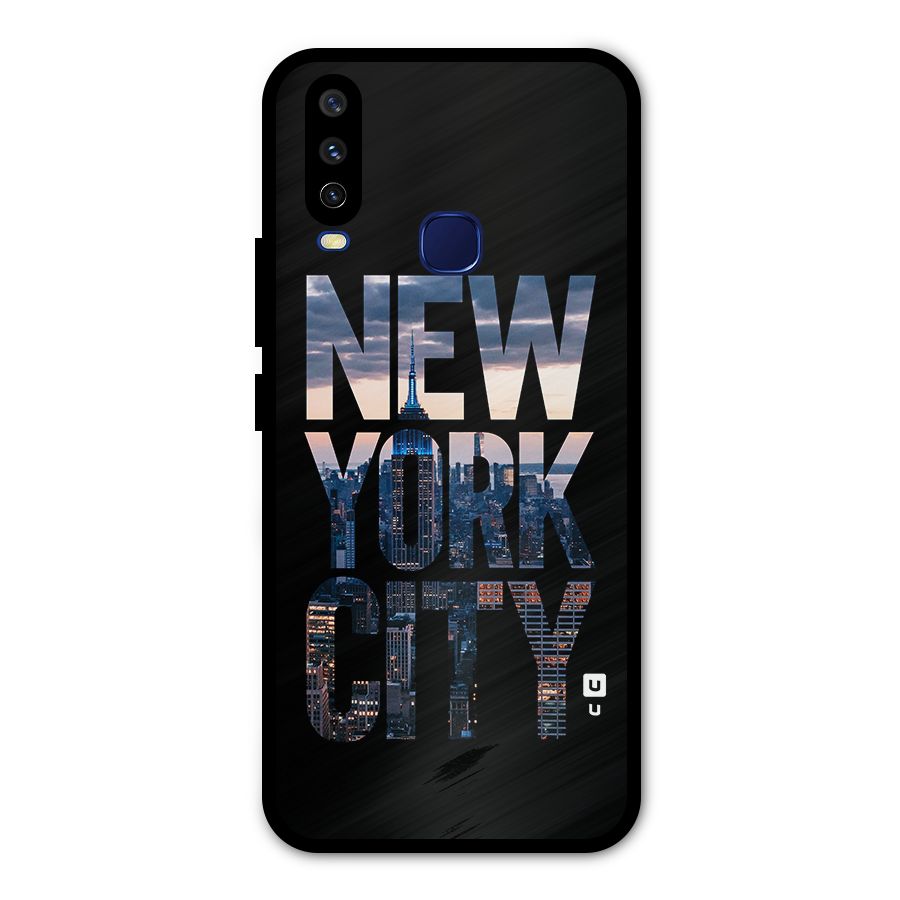 New York City Metal Back Case for Vivo Y12
