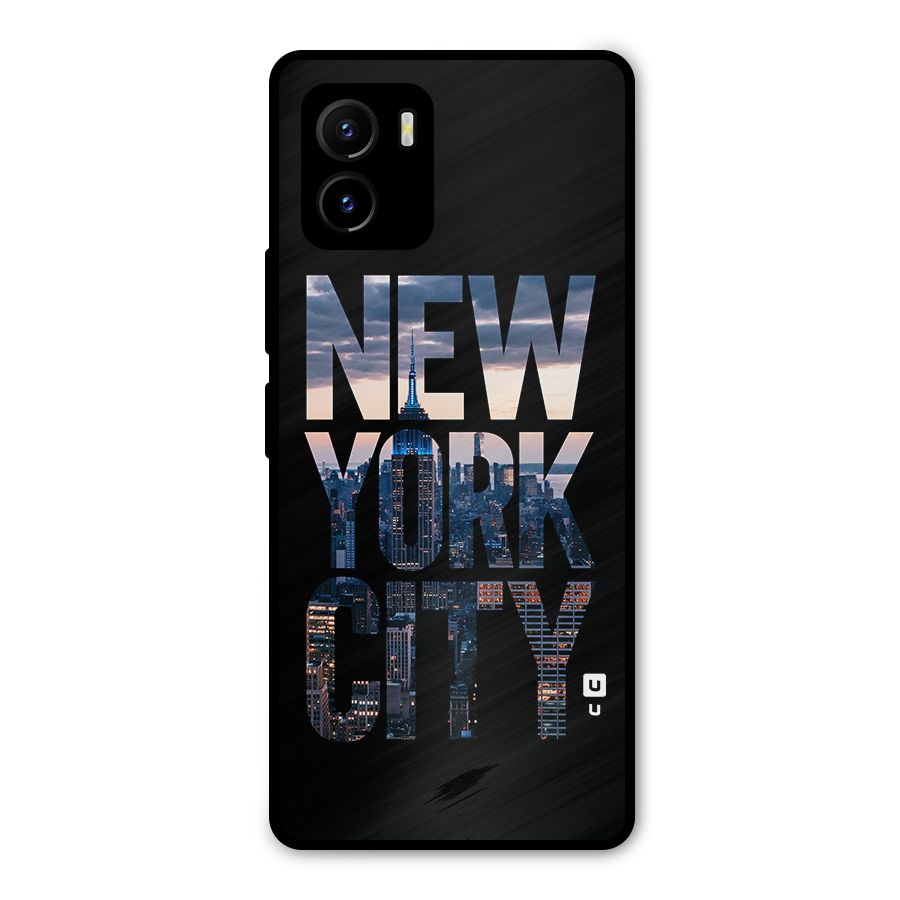 New York City Metal Back Case for Vivo Y15s