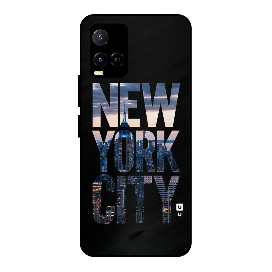 New York City Metal Back Case for Vivo Y21T