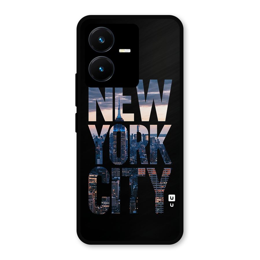 New York City Metal Back Case for Vivo Y22