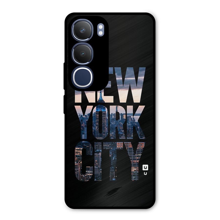 New York City Metal Back Case for Vivo Y29