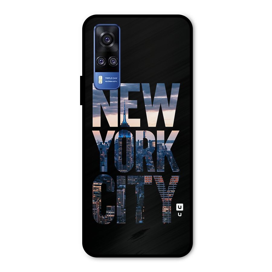 New York City Metal Back Case for Vivo Y31