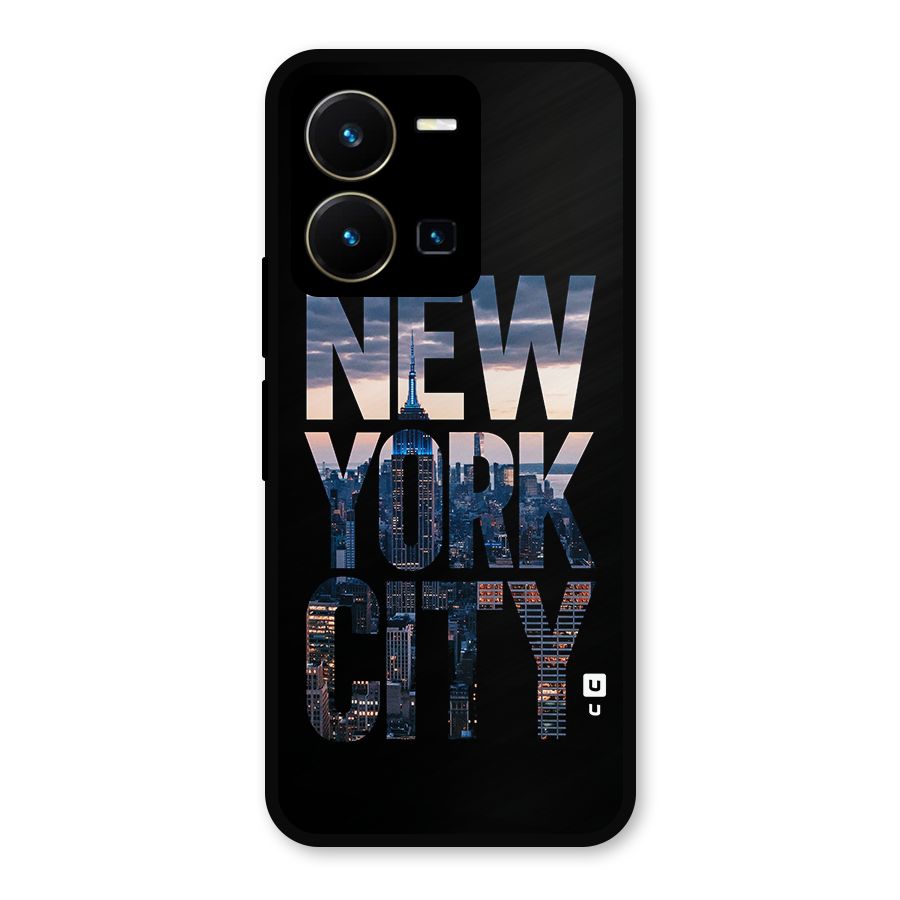 New York City Metal Back Case for Vivo Y35