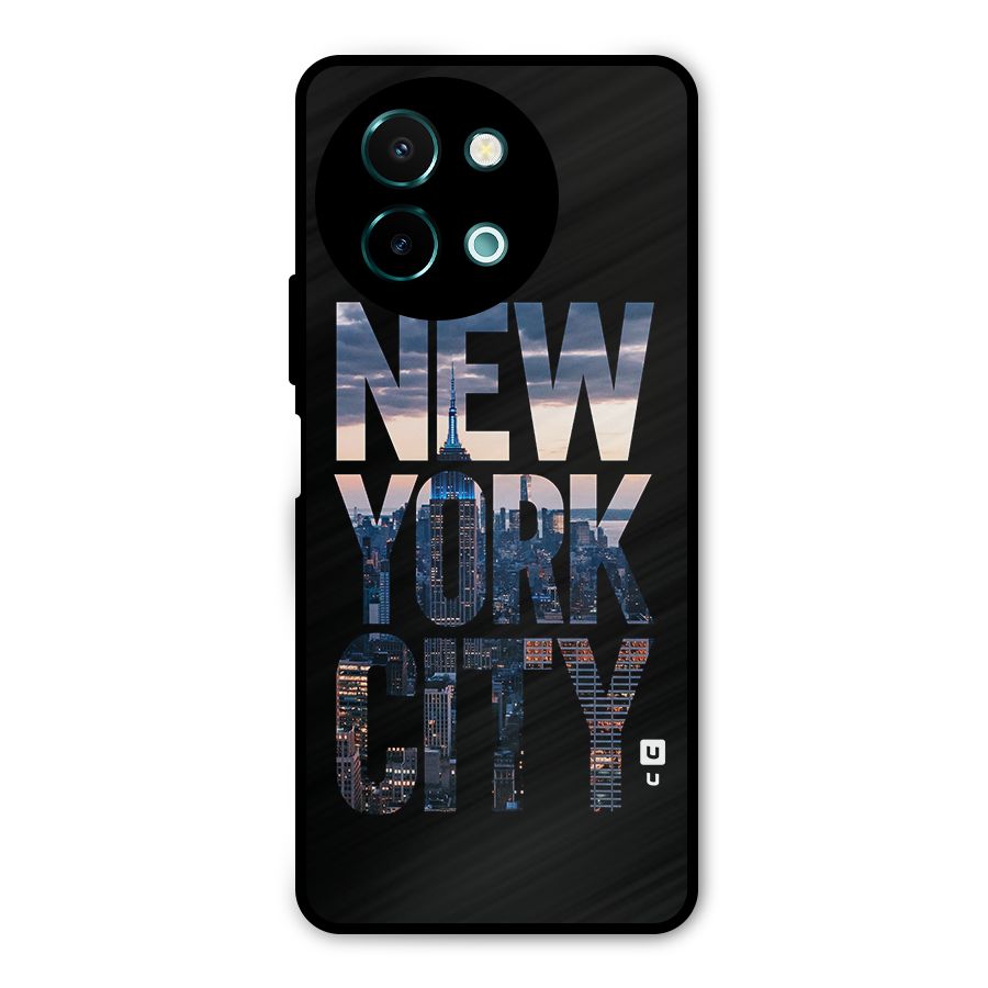 New York City Metal Back Case for Vivo Y58