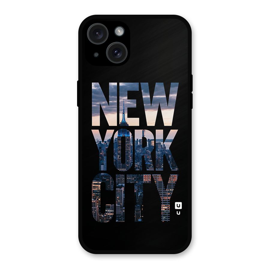 New York City Metal Back Case for iPhone 15 Plus