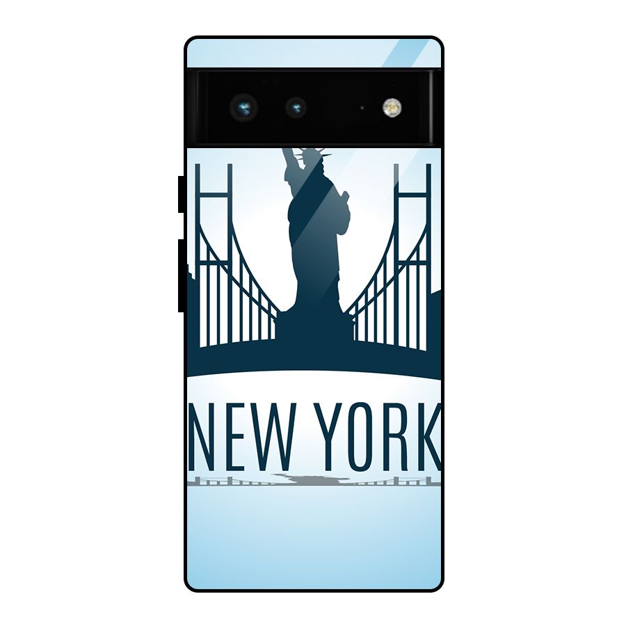 New York Skyline Glass Back Case for Google Pixel 6